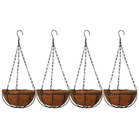 Lot de 4 paniers suspendus pour plantes pots de fleurs suspendus