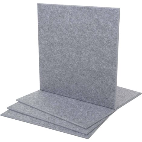 Lot de 4 panneaux acoustiques muraux isolation phonique 1 m² installation facile fixation adhésive tissu gris 040010308