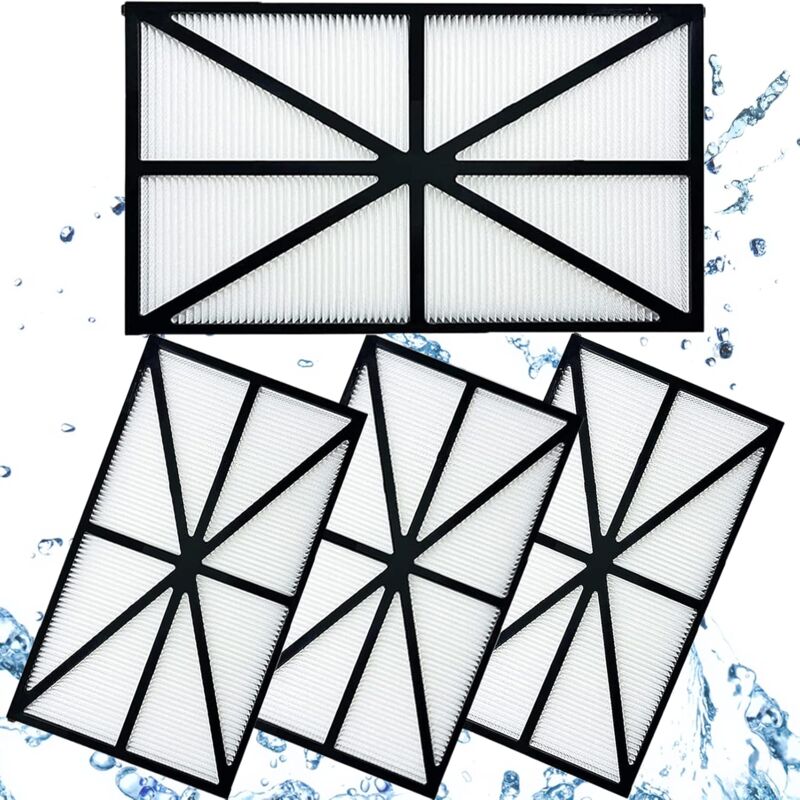 FDC - dpzo Lot de 4 Panneaux Filtres pour Robot Tiger Shark - RCX70101PAK2 - Noir