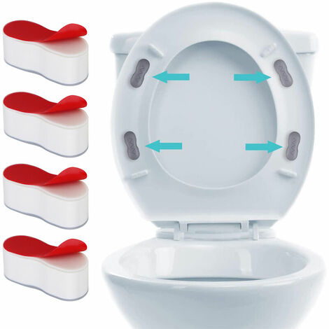 Lot de 4 pare-chocs de siège de toilette pour bidet salle de bain – 4,5 cm x 2 cm pare-chocs de siège de toilette en caoutchouc super collant