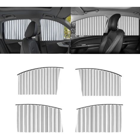 Lot de 4 pare soleils magnétiques coulissants pour vitres latérales de voiture  protection UV, sommeil de bébé, conversations privées et rencontres (argent)