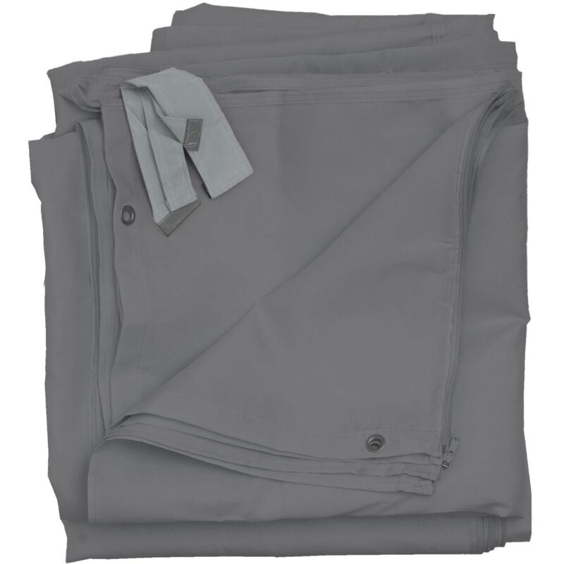 Jamais utilisé] Lot de 4 parois latérales pour pergola Cadiz, paroi latérale de rechange pavillon 4x3m, polyester, gris