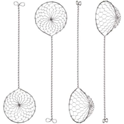 Lot de 4 Passoire Acier Inoxydable, Crochet Suspension, Résistant Chaleur, Pour Fondue Cuisine