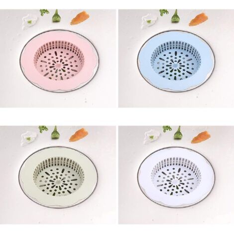 Lot de 4 passoires en plastique pour cuisine et baignoire, récupérateur de cheveux