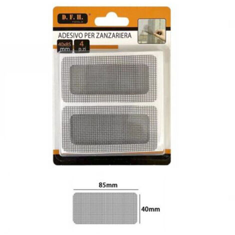LOT DE 4 PATCHS ADHÉSIFS POUR RÉPARATION DE MOUSTIQUAIRE 40X85MM RÉPARATION DE MOUSTIQUAIRE