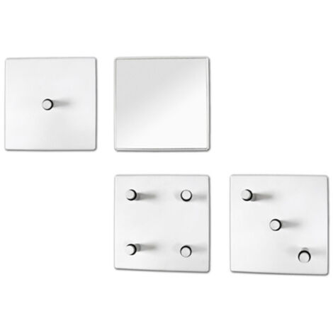 Lot de 4 Patères en Métal "Laqué" 15cm Blanc