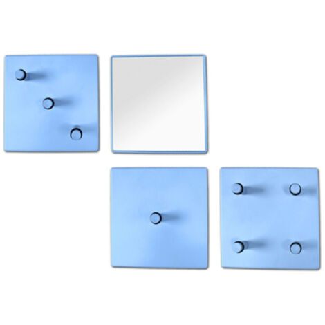 Lot de 4 Patères en Métal "Laqué" 15cm Bleu