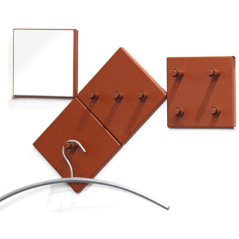 Lot de 4 Patères en Métal "Laqué" 15cm Rouge