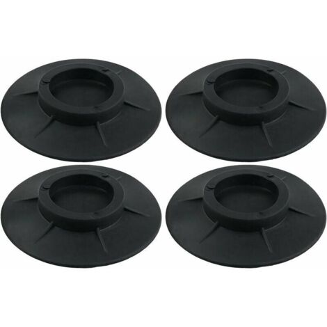 Lot de 4 patins antidérapants en caoutchouc pour machine à laver et sèche-linge Noir
