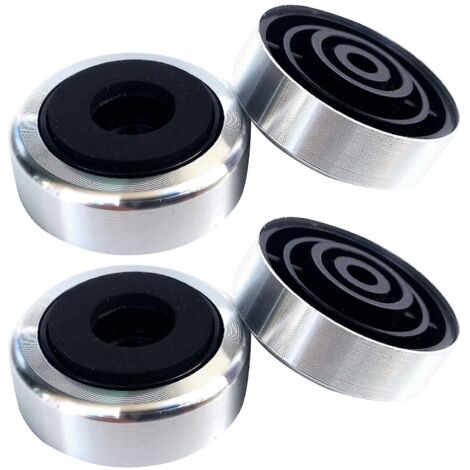 Lot de 4 patins antidérapants pour pieds d'enceintes, amplificateurs et platines vinyles - Argent