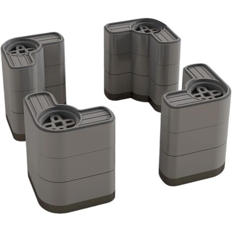 Lot de 4 patins antidérapants pour rondelles et appareils pour minimiser les vibrations et protéger les surfaces contre les dommages causés par les pieds de nivellement des appareils à linge (Three la
