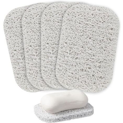Lot de 4 patins de levage pour porte-savon, porte-savon pour douche, cuisine, salle de bain, voyage, hôtel, fournitures de nettoyage
