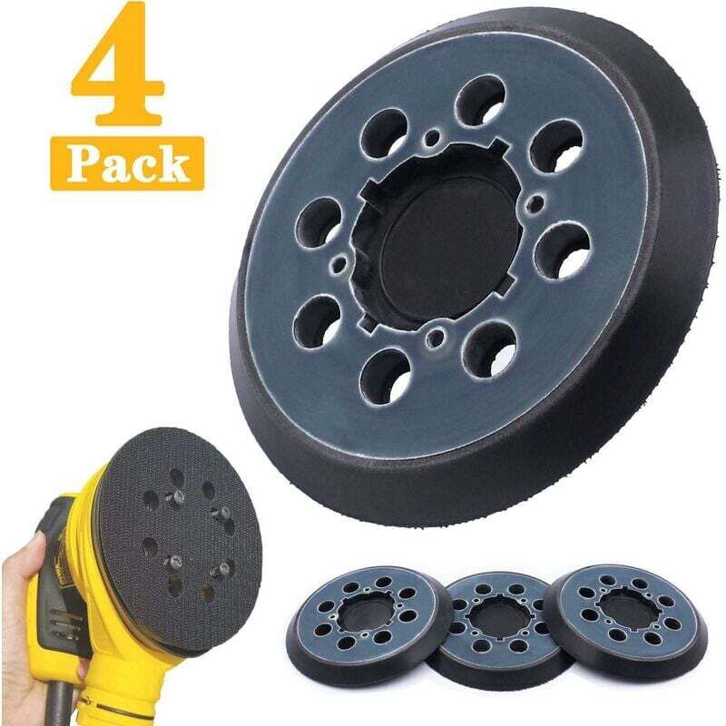 Lot de 4 patins de ponçage à 8 trous pour ponceuse orbitale DWE6423 125 mm, Bleu