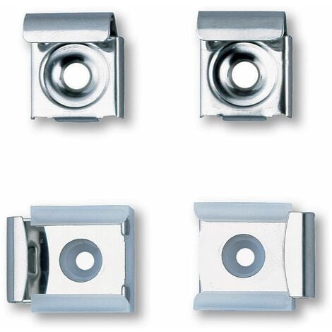Lot de 4 pattes à glace dont 2 avec ressort inox poli brillant Delabie - Patte à glace Inox avec ressort