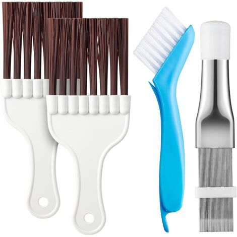 Lot de 4 peignes à ailettes de climatisation pour radiateur, outil de peignes à ailettes condensateur, brosses de nettoyage pour radiateurs réfrigérateurs