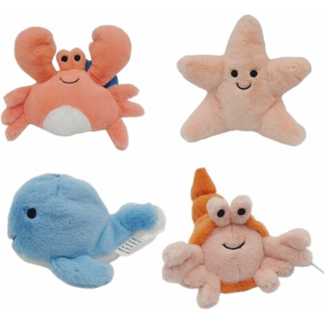 Lot de 4 peluches "Trésors Marins"