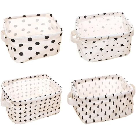 Lot de 4 petits paniers de rangement 20 x 17 x 12,5 cm pour affaires de bébé (pentagramme, triangle, points, croix)-Fei Yu