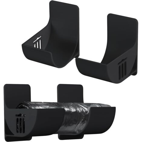 Lot de 4 petits supports de sacs poubelles de 6,35 cm, distributeur de sacs poubelles en plastique, organisateur pour armoires de cuisine(noir)