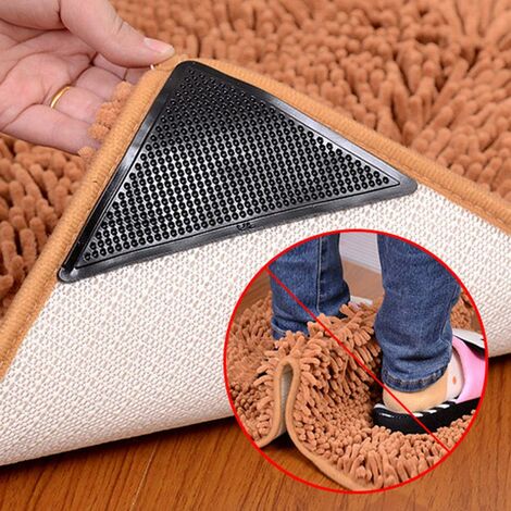 Lot de 4 pièces de pinces à tapis en caoutchouc et Silicone, antidérapantes, lavables, bouchons de ruban adhésif