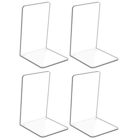 Lot de 4 Pièces Serre-Livres en Acrylique Transparent avec Autocollants antidérapants pour Chambre à Coucher, bibliothèque, fy