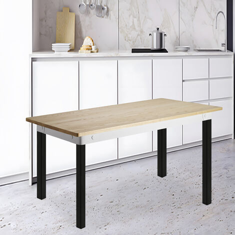 Lot de 4 Pied de Table en Acier Profil Carré 40x40 mm, Hauteur: 72 cm, Noir, pour meubles et bureau, design industriel pieds de meuble
