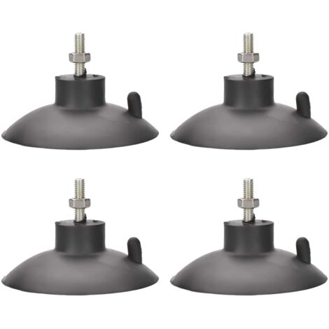 Lot de 4 pieds à ventouse avec vis pour coupe-frites industriels et commerciaux (noir)