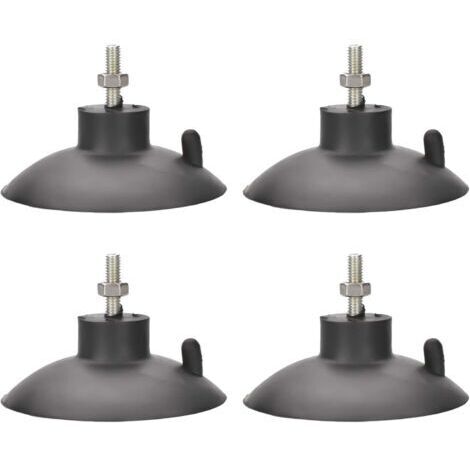 Lot de 4 pieds à ventouse avec vis pour coupe-frites industriels et commerciaux (noir)