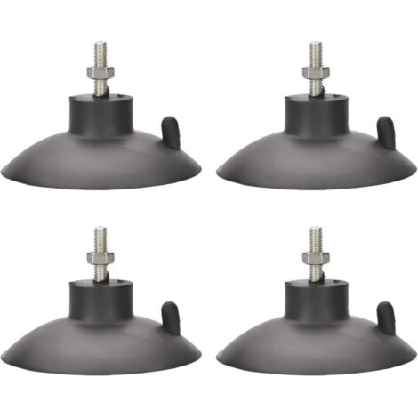 Lot de 4 pieds à ventouse avec vis pour coupe-frites industriels et commerciaux (noir)