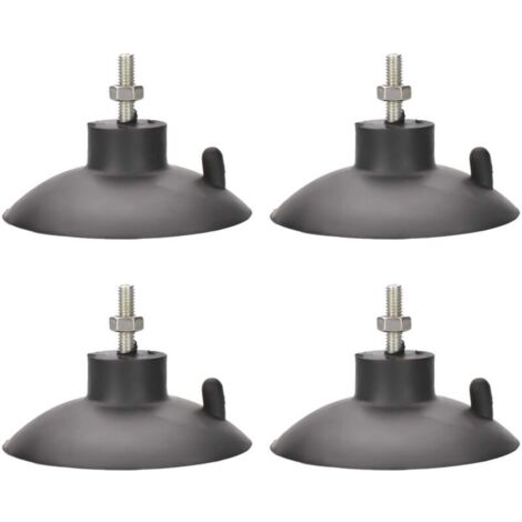Lot de 4 pieds à ventouse avec vis pour coupe-frites industriels et commerciaux (noir)