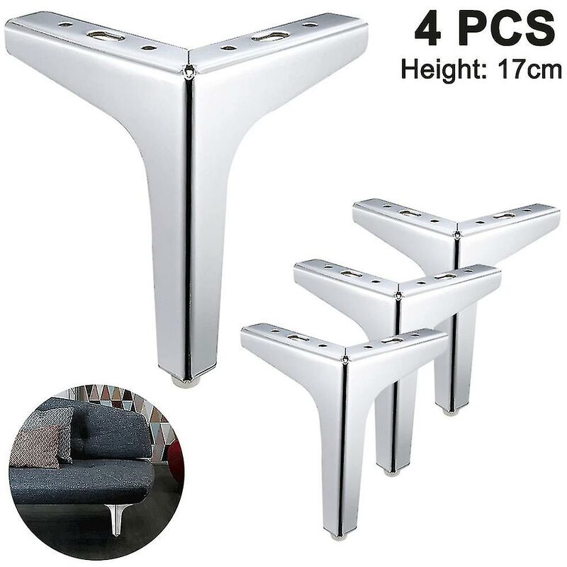 Qersta - Pieds canapé métal moderne - Lot 4, style noir, meuble