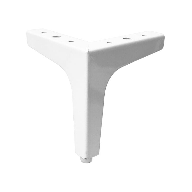 Lot de 4 pieds de canapé en métal de 10 cm, pieds de meubles de style contemporain (blanc)