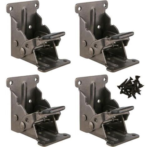 Lot de 4 pieds de charnières pliantes, table à charnières pliantes 0 à 90 ° - Auto-verrouillage - Pieds de table avec vis -Pour pieds de table, pieds, établi