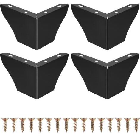 Lot de 4 pieds de meuble 7,5 cm, pieds de table, pieds d'armoire en métal, pieds de table triangulaires, pieds de meuble pour canapé, armoire, noir