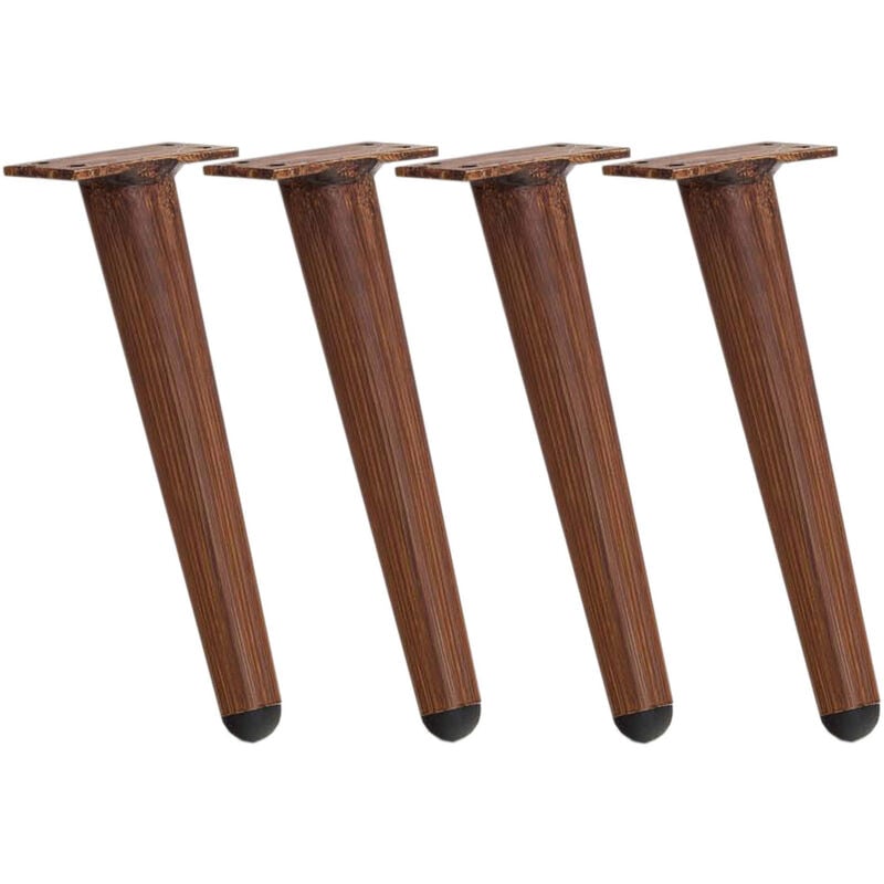 CLP - Lot de 4 pieds de meuble Marron foncé 21 cm