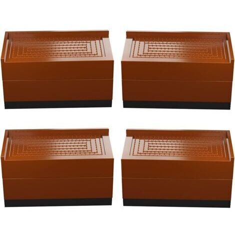 Lot de 4 pieds de meuble carrés 7,5/15 cm – Plastique solide antidérapant – Pour lits, tables, canapés – Réglables et stables