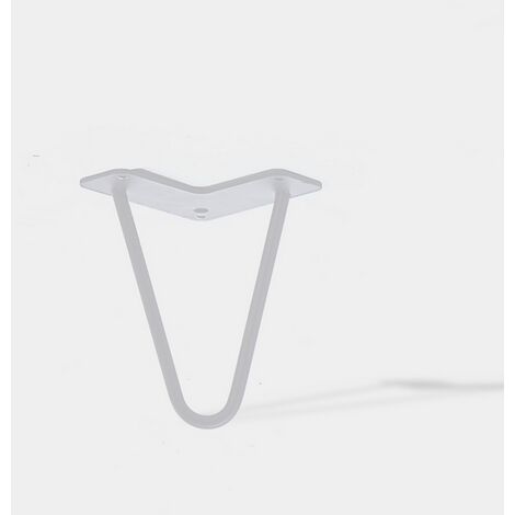 Lot de 4 pieds de meuble double fil modèle droit blanc mat hauteur 30 cm