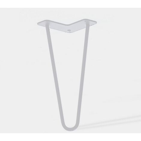 Lot de 4 pieds de meuble double fil modèle droit blanc mat hauteur 40 cm
