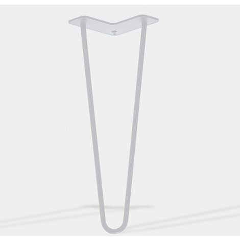 Lot de 4 pieds de meuble double fil modèle droit blanc mat hauteur 50 cm