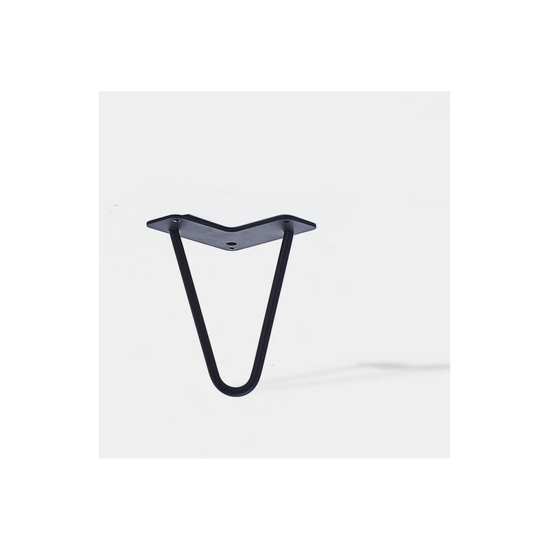 Lot de 4 pieds de meuble double fil modèle droit noir mat hauteur 30 cm