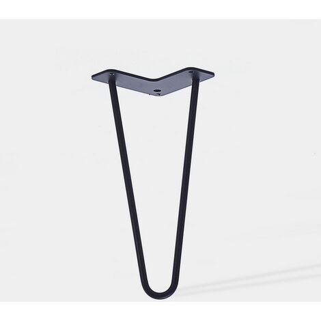Lot de 4 pieds de meuble double fil modèle droit noir mat hauteur 40 cm