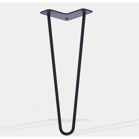 Lot de 4 pieds de meuble double fil modèle droit noir mat hauteur 50 cm