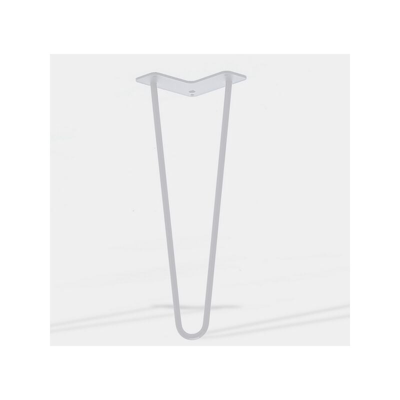 Lot de 4 pieds de meuble double fil modèle incliné blanc mat hauteur 50 cm