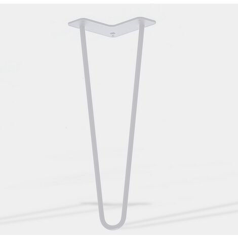 Lot de 4 pieds de meuble double fil modèle incliné blanc mat hauteur 50 cm