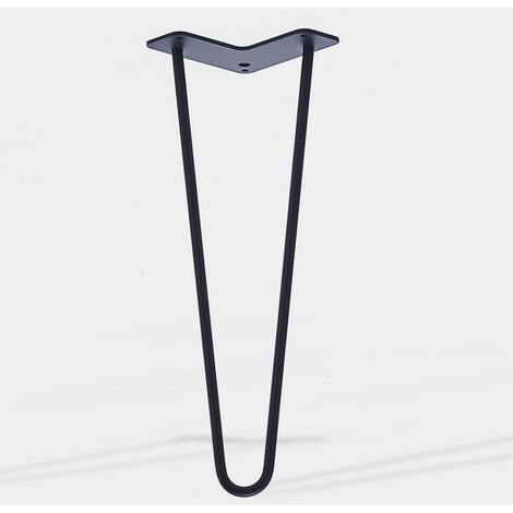 Lot de 4 pieds de meuble double fil modèle incliné noir mat hauteur 50 cm
