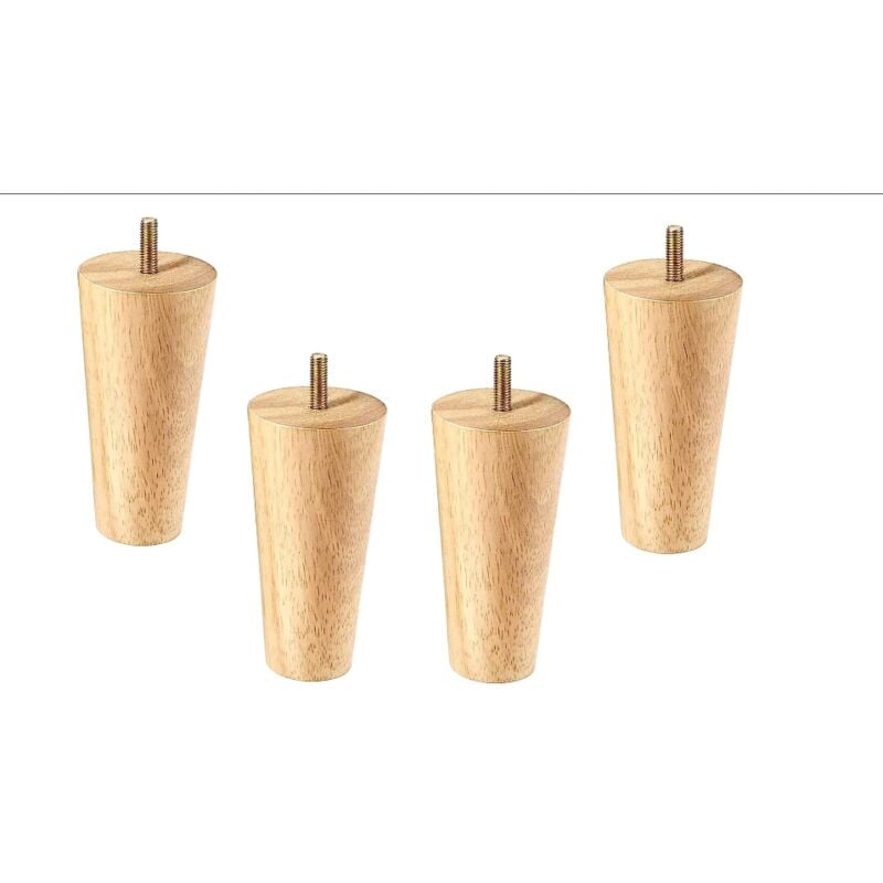 Serbia - Lot de 4 pieds de meuble en bois, pieds de canapé 12cm, pieds de canapé mid-century pour canapés, lits, fauteuils, armoires