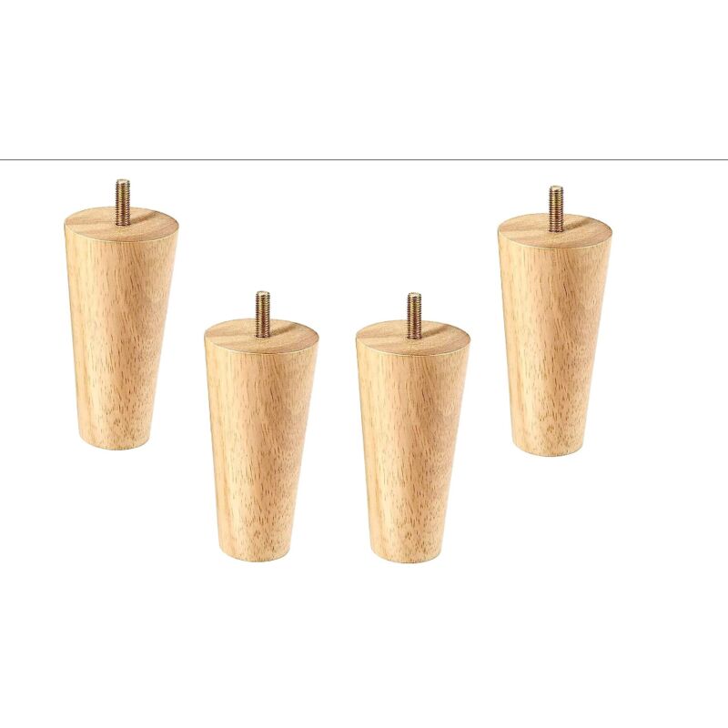 Lot de 4 pieds de meuble en bois, pieds de canapé 12cm, pieds de canapé mid-century pour canapés, lits, fauteuils, armoires