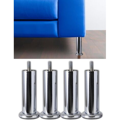 Lot De 4 Pieds De Meuble En Métal,Hauteur 150mm ,Canapé Fauteuil Armoire,Chromé Modèle,Marine