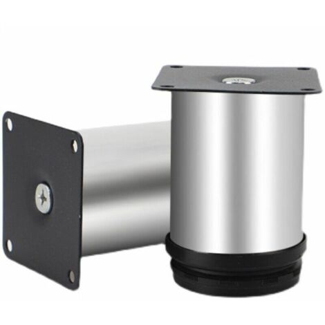 Lot de 4 pieds de meuble, pied de table, meuble, inox, hauteur : 50 mm  Diamètre : 50 mm