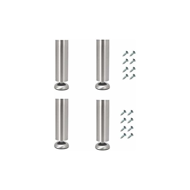 Gabrielle - Lot de 4 pieds de meuble réglables, 30 cm de long, en acier inoxydable très épais, pieds de support de canapé, pieds de meuble adaptés