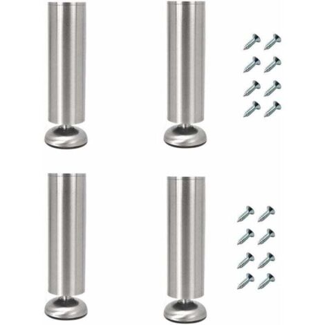 Lot de 4 pieds de meuble réglables, longueur 20 cm, extra épais, en acier inoxydable, pieds de meuble pour table basse, meuble TV, pieds de support de meuble de salle de bain